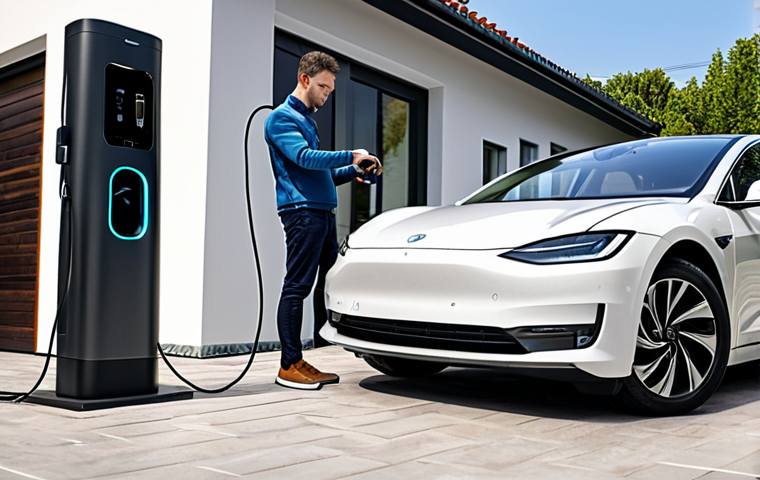 전기차 충전 비용 비교 전기 요금 차이 - Home Charging Setup**
"A modern home garage with a *wallbox* charger connected to a sleek electric ...