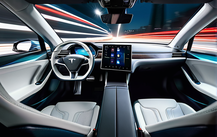 전기차 주행 성능 비교 acceleration test - **Prompt:** A dynamic, low-angle shot from inside a high-performance electric vehicle, such as a Tes...